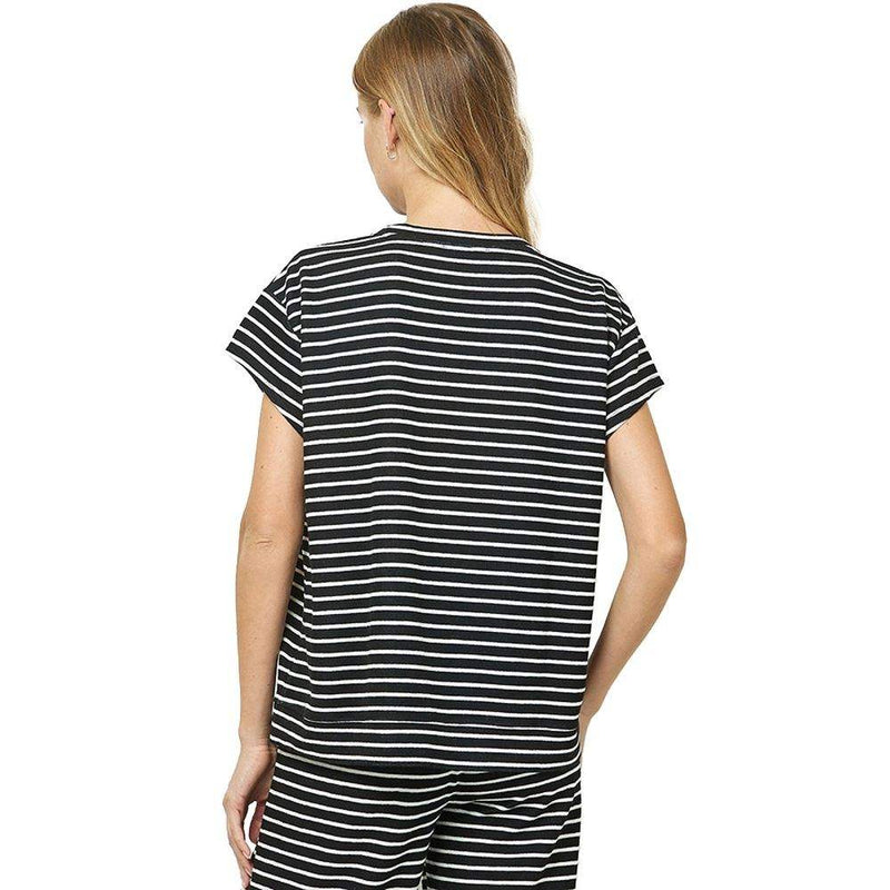 See And Be Seen Women's Black Striped Lounge Top