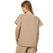 See And Be Seen Women's Tan Textured Lounge Top