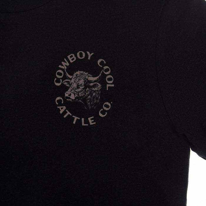 Cowboy Cool Men's Cattle Co Black Tee
