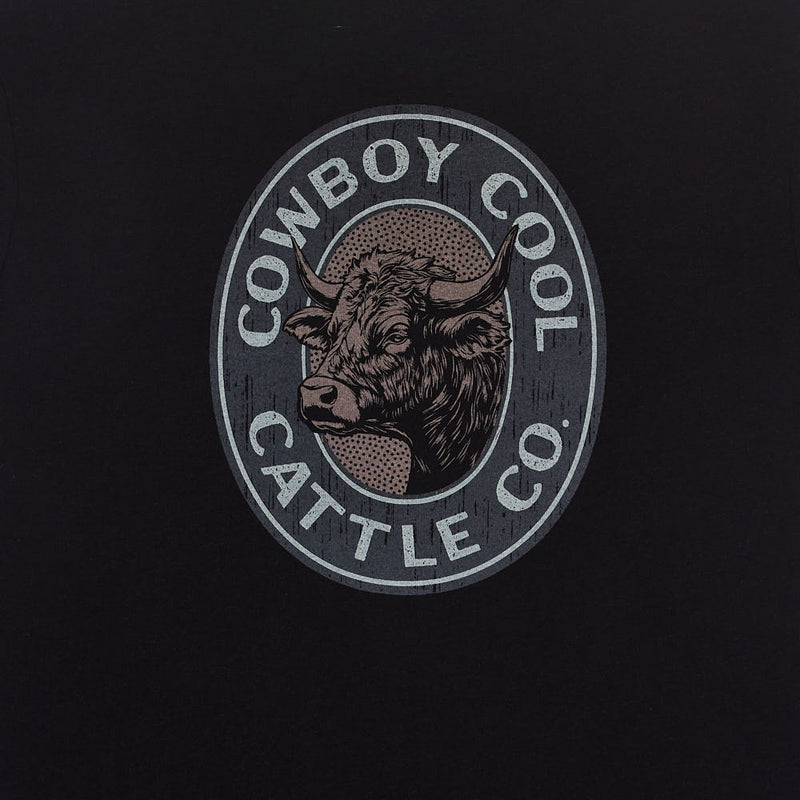 Cowboy Cool Men's Cattle Co Black Tee