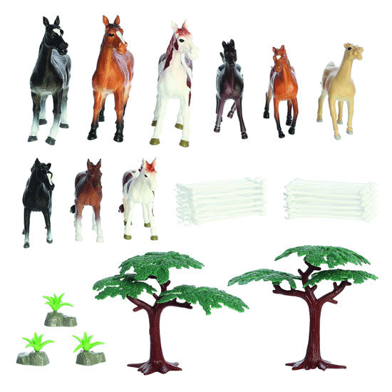 Aurora World Inc. Habitat Horse Play Figure Set