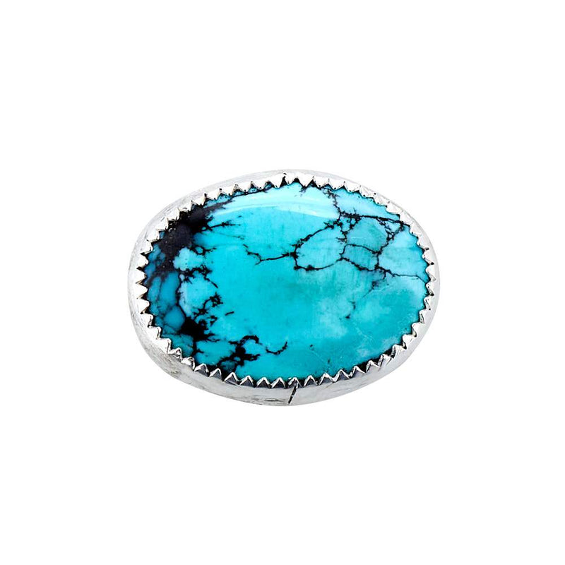Eliz Jeffery Silversmith T5 Turquoise Hat Slide