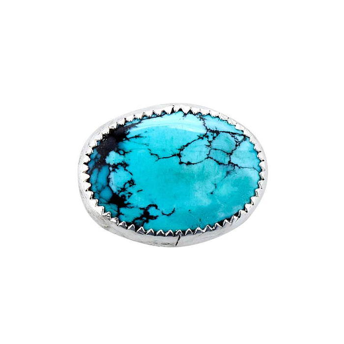 T5 Silver Turquoise Hat Slide