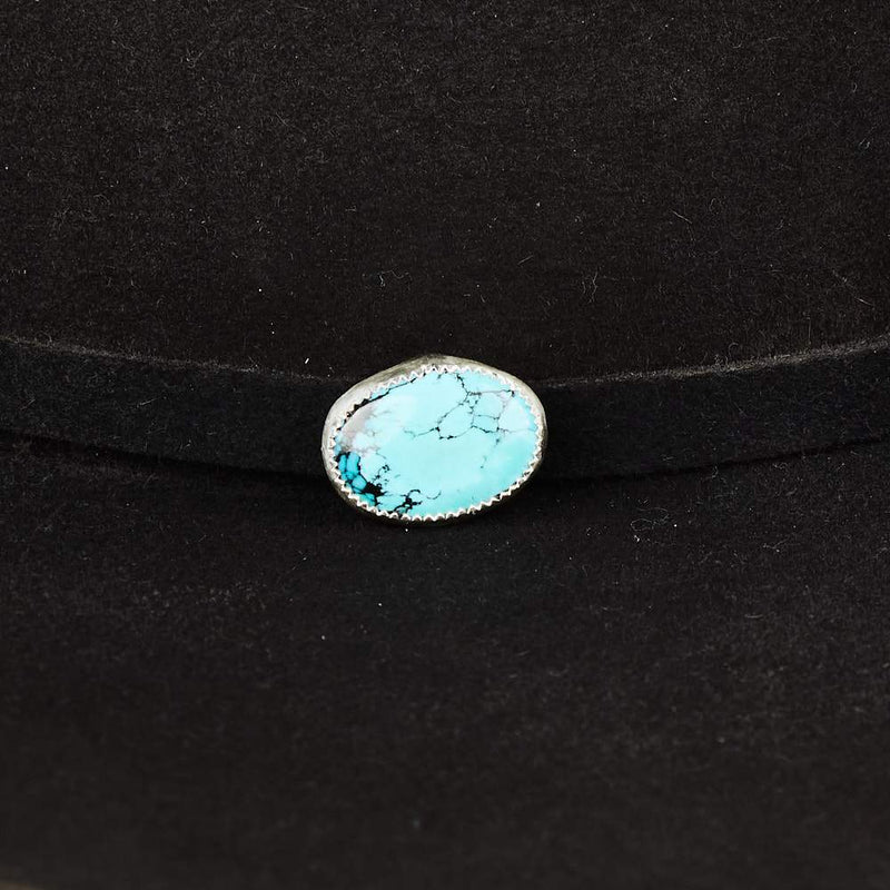 Eliz Jeffery Silversmith T5 Turquoise Hat Slide