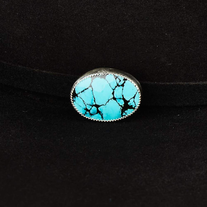 Eliz Jeffery Silversmith T5 Turquoise Hat Slide