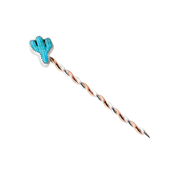 Eliz Jeffery Silversmith T5 Cacti Turquoise Toothpick and Hat Accessory