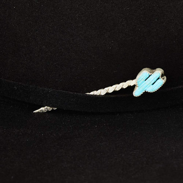 Eliz Jeffery Silversmith T5 Cacti Turquoise Toothpick and Hat Accessory