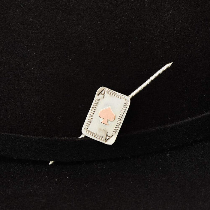 Eliz Jeffery Silversmith T5 Silver ACE Playing Card Double Ended Toothpick and Hat Accessory