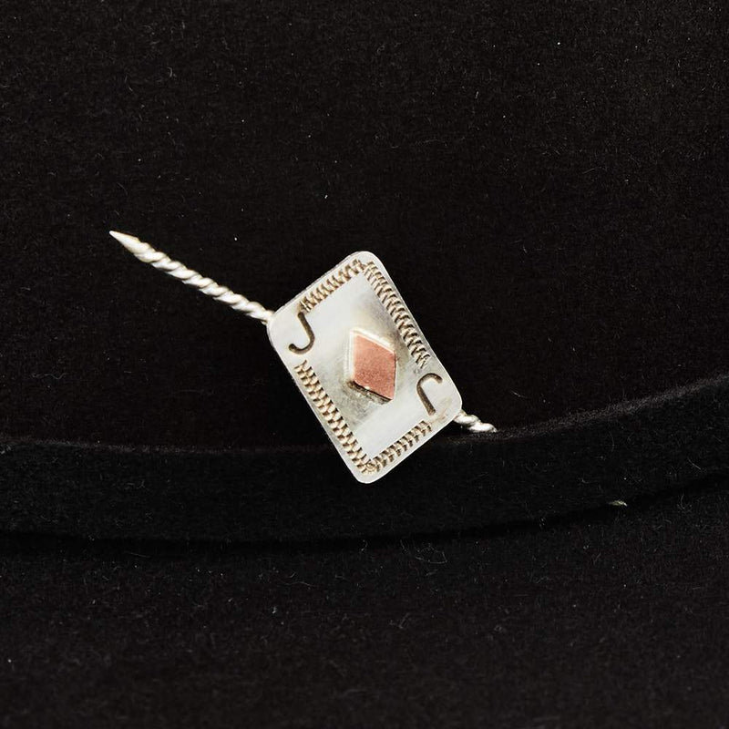 Eliz Jeffery Silversmith T5 Silver Jack Playing Card Double Ended Toothpick and Hat Accessory