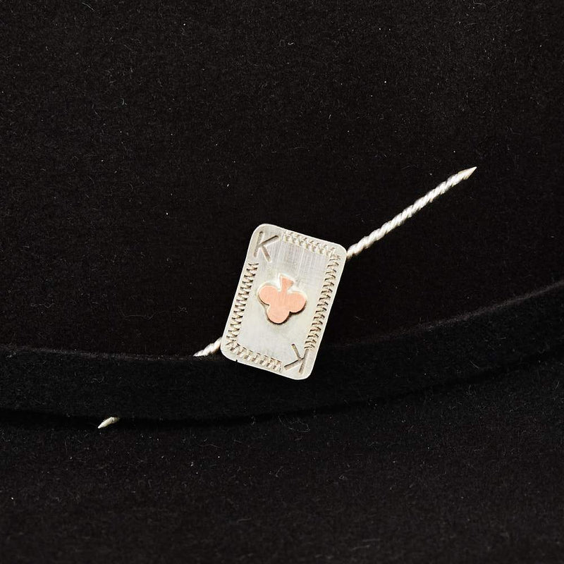 Eliz Jeffery Silversmith T5 Silver King Playing Card Double Ended Toothpick and Hat Accessory