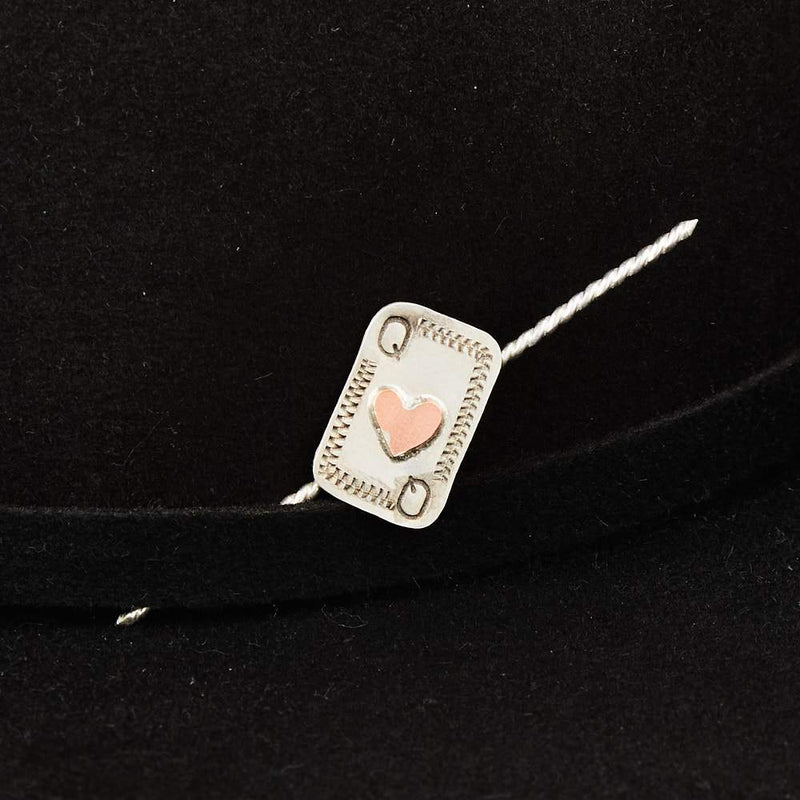 Eliz Jeffery Silversmith T5 Silver Queen Playing Card Double Ended Toothpick and Hat Accessory