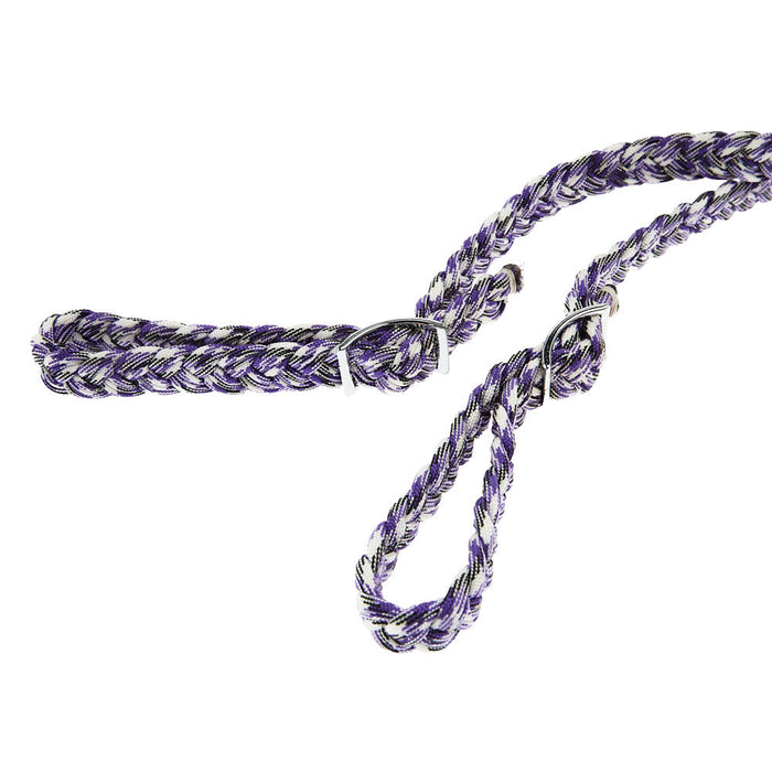 Tomahawk Purple Nylon Knot 3 Plait Rein