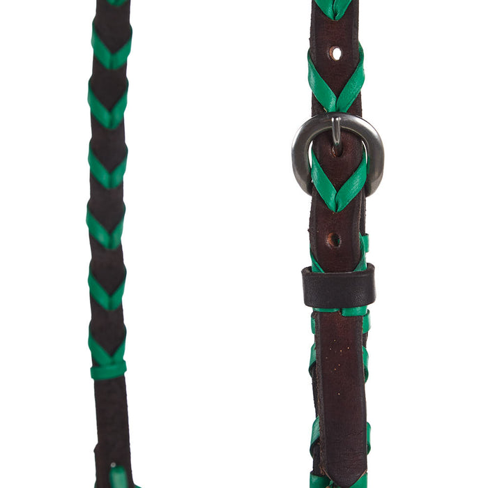 Tomahawk Browband Green Colored Lace Headstall