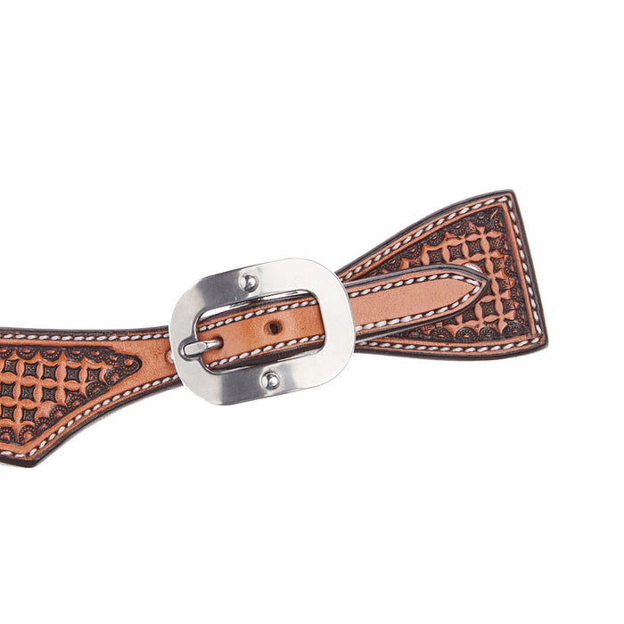 Tomahawk Wide Spur Straps with Waffle Tooling