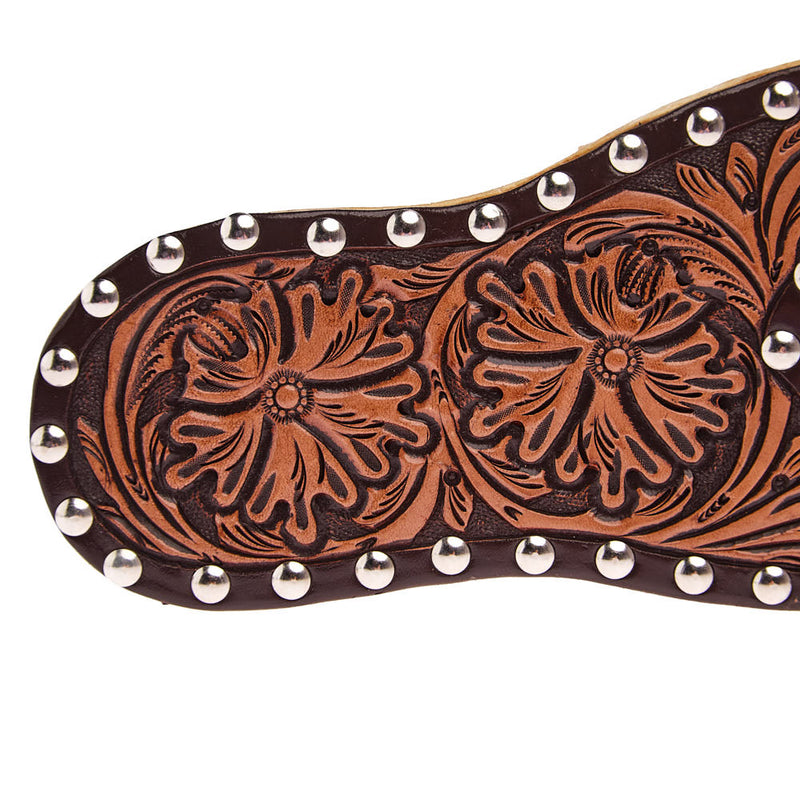 Tomahawk Floral Tooled Leather Boot Jack Chocolate
