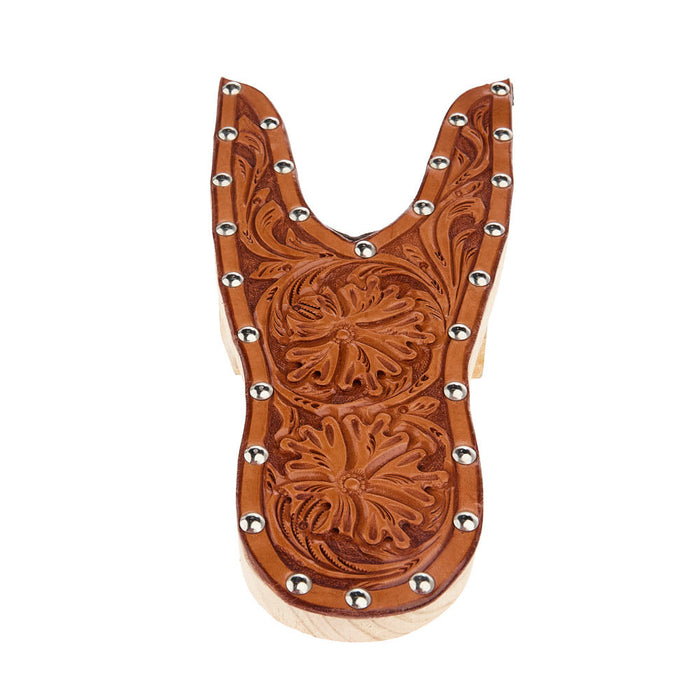 Tomahawk Floral Tooled Leather Boot Jack TAN