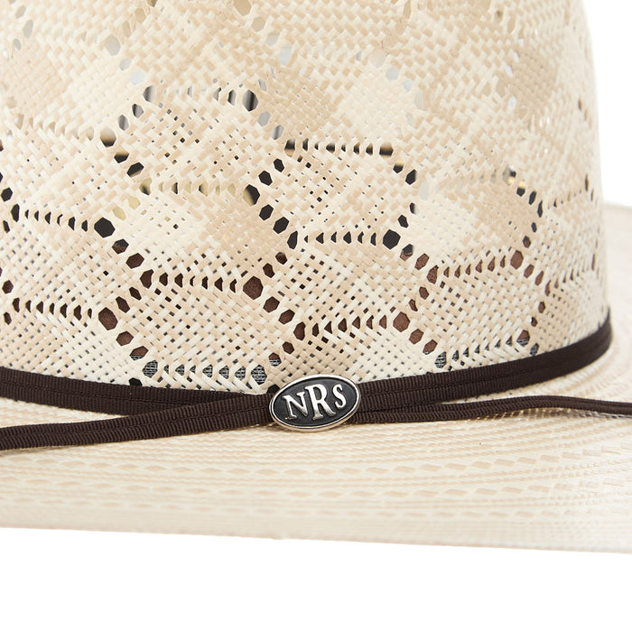 Nrs Hats 10X Open Crown 4 1/2in Brim 2 Chord Chocolate Band Straw Hat