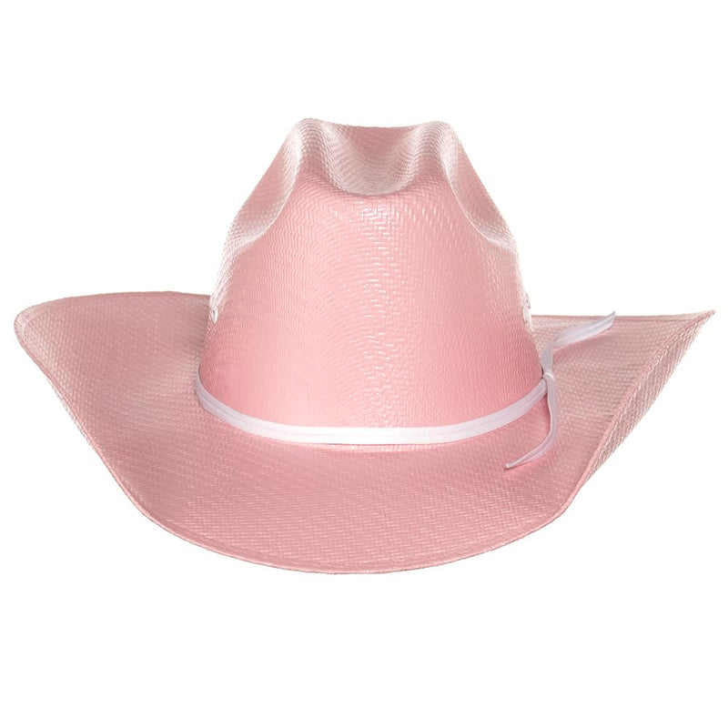 Youth M+F Twister Pink Cattlemans Crease Straw Hat