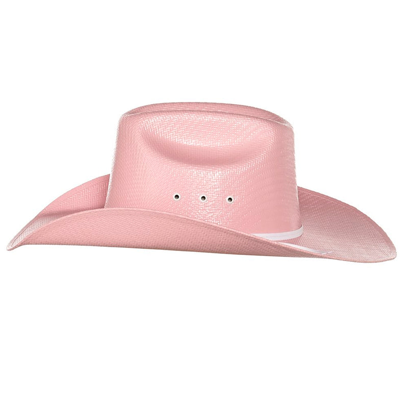 Youth M+F Twister Pink Cattlemans Crease Straw Hat