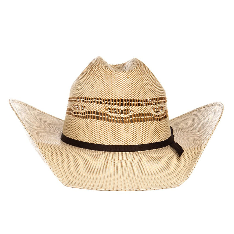 Youth Twister Ivory and Tan Bangora Straw Hat