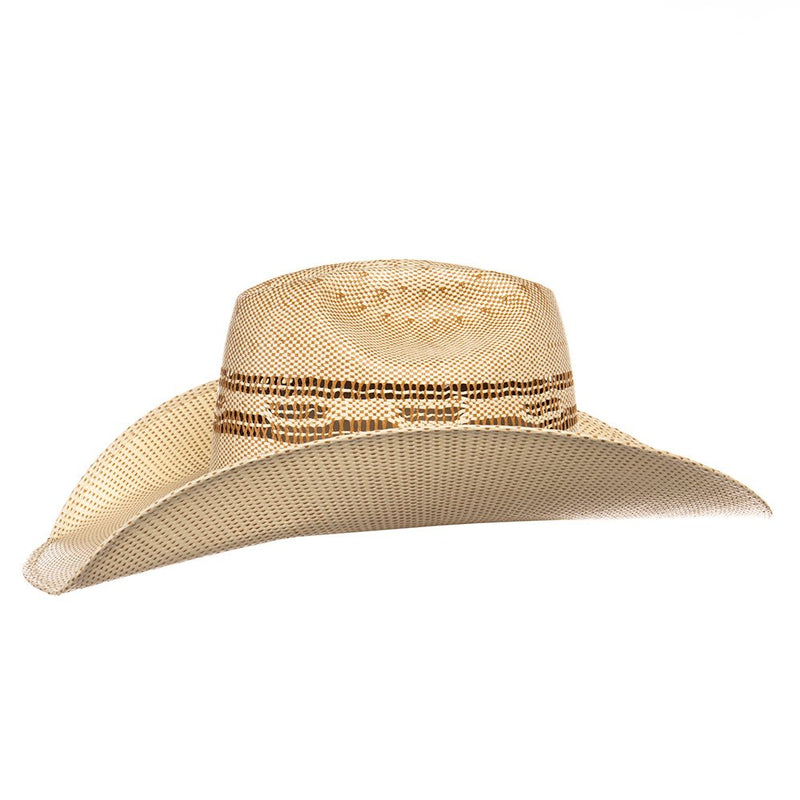 Youth Twister Ivory and Tan Bangora Straw Hat