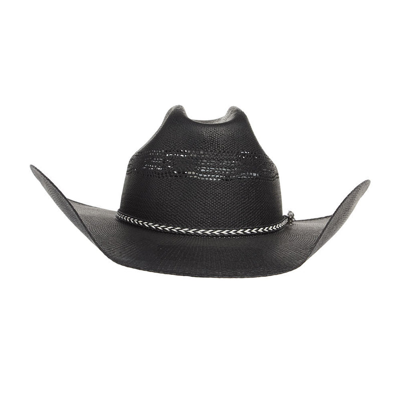 Black Bangora Precreased Straw Hat