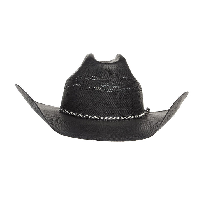Black Bangora Precreased Straw Hat