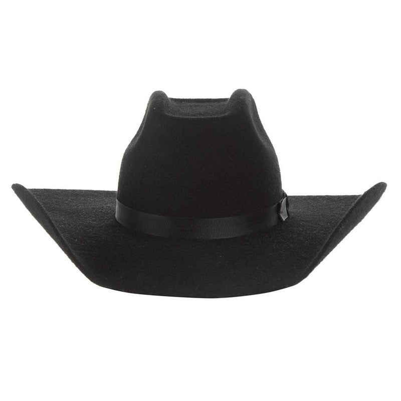 Kids Black Precreased Wool Cowboy Hat
