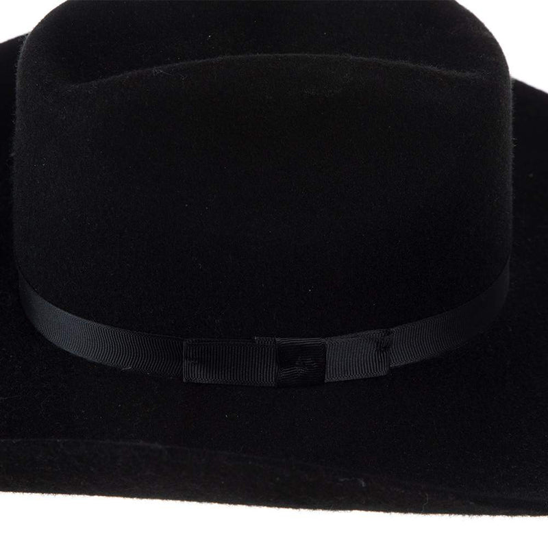 Kids Black Precreased Wool Cowboy Hat