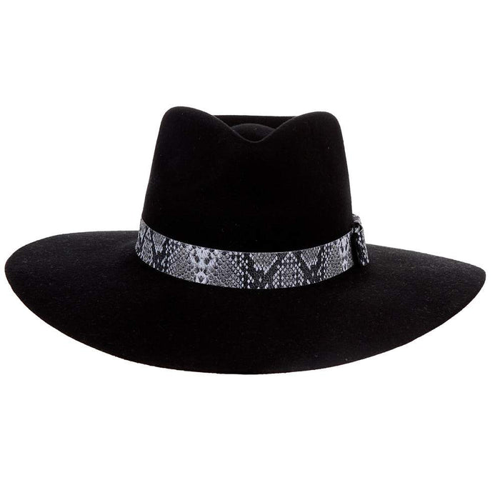 M&F Girls Pinch Front Black Fashion Hat 3 1/2` Brim
