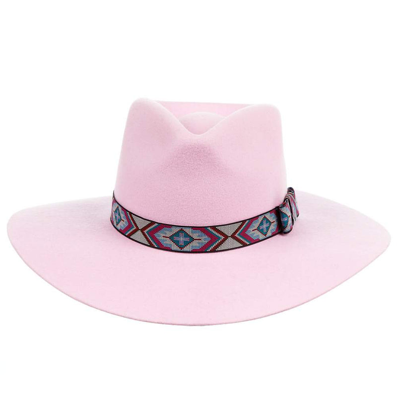 M&F Girls Pinch Front Pink Fashion Hat 3 1/2` Brim