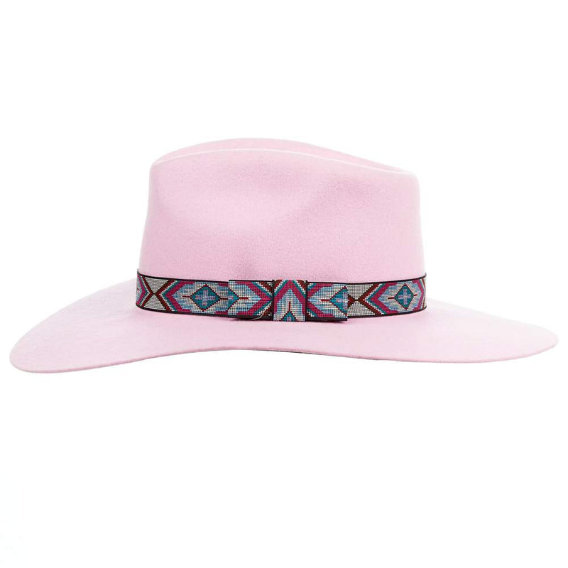 M&F Girls Pinch Front Pink Fashion Hat 3 1/2` Brim