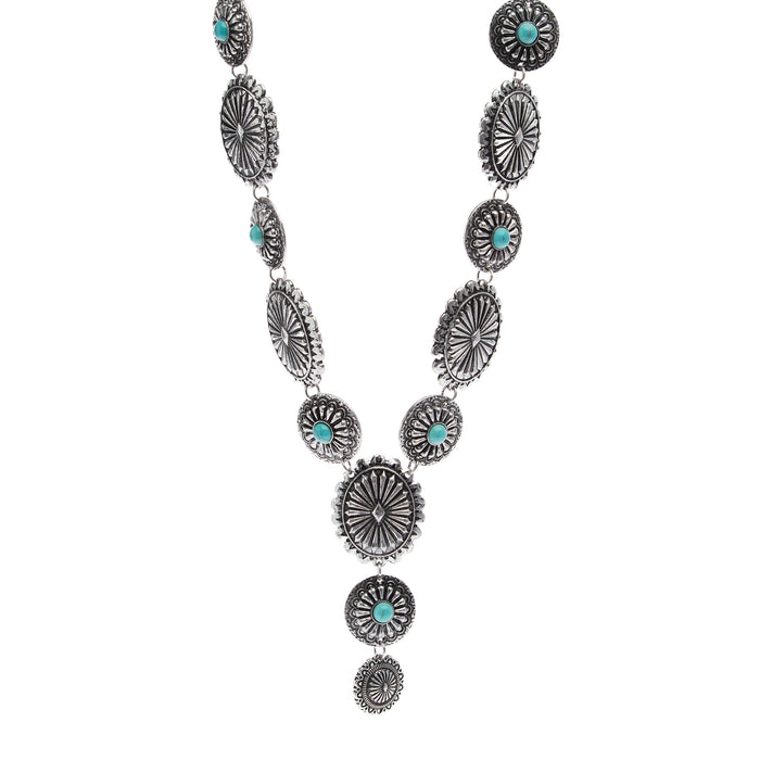 Wild Junkie Turquoise Accent Concho Necklace