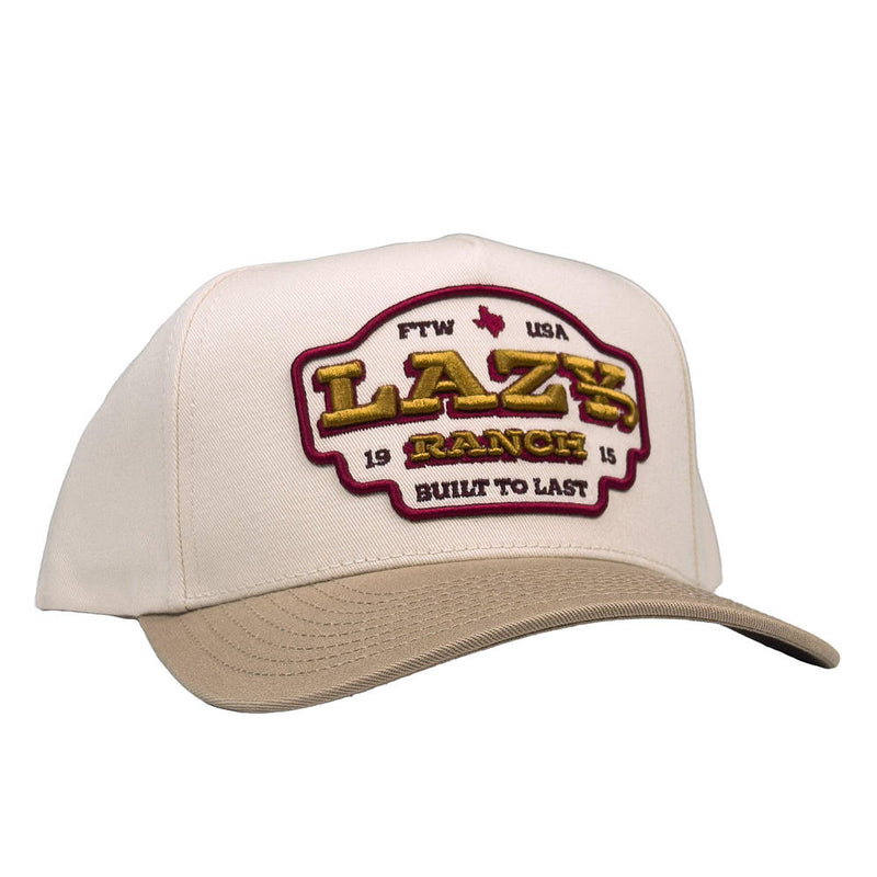 Lazy J Ranch Wear Cream & Tan Gold Stock Vintage Cap