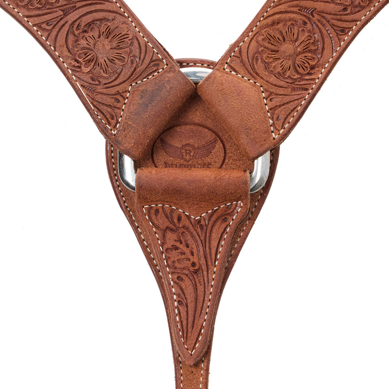 Cactus Saddlery 2in TB Floral Roughout Breastcollar
