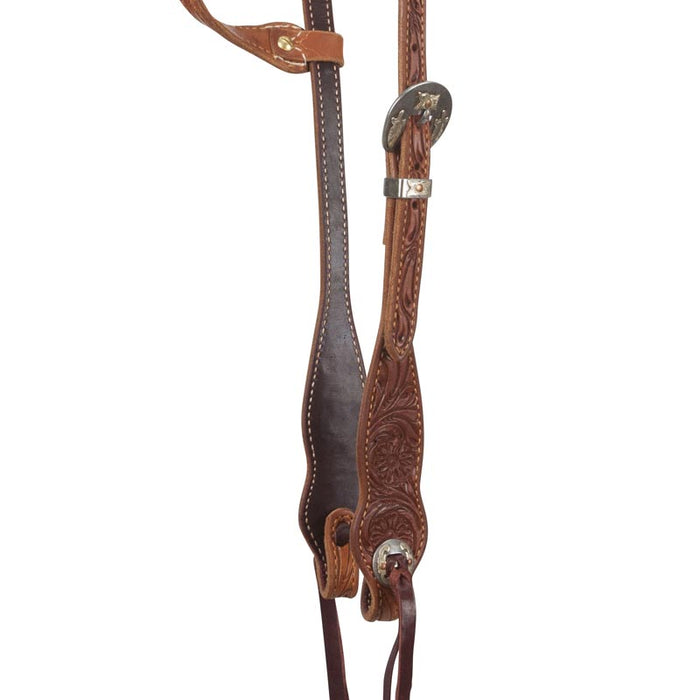Cactus Saddlery Relentless Floral Tooled Slip Ear Headstall