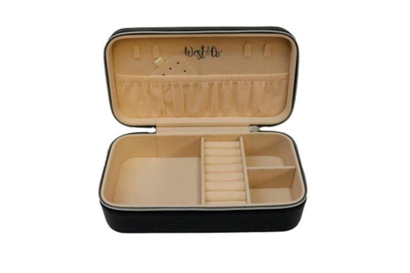 West And Company Black Rectangle Jewelry Case