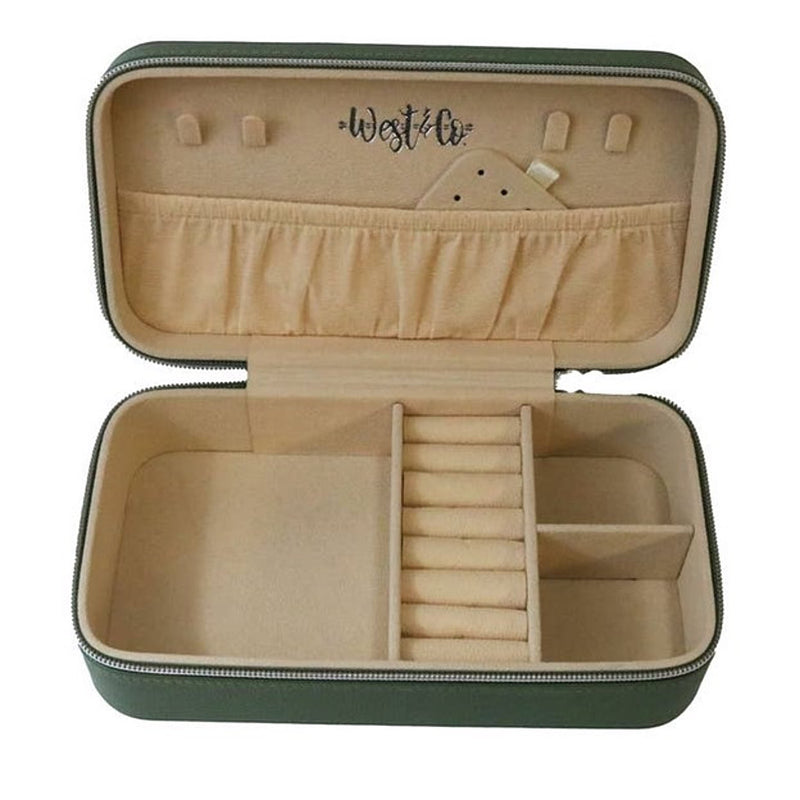 West And Company Olive Rectangle Jewelry Case