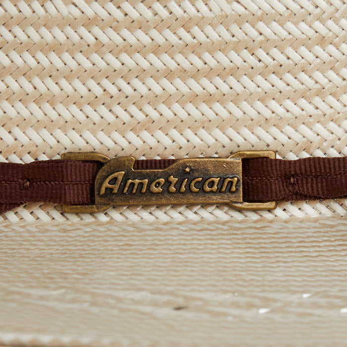 American Hat Straw - 6100 - Vented Swirl Pattern - Ivory / Tan