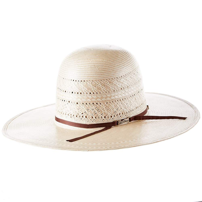 American Hats AHC TC8910 2 Cord Chocolate Band 4 1/4in. Brim Open Crown Straw Cowboy Hat