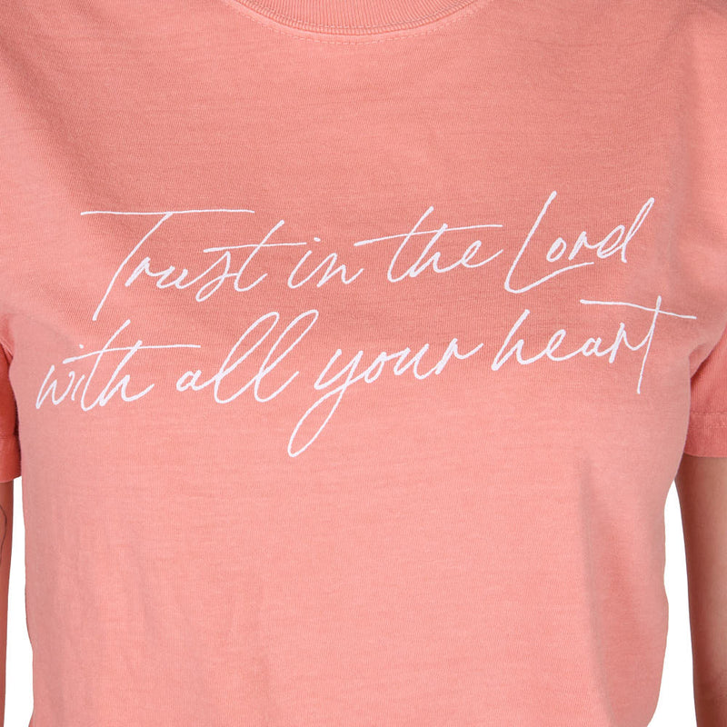 The Anastasia Co Women's Peach Trust In The Lord Tee Shirt