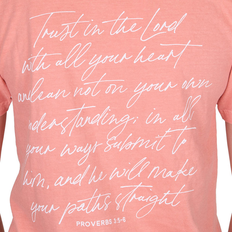 The Anastasia Co Women's Peach Trust In The Lord Tee Shirt