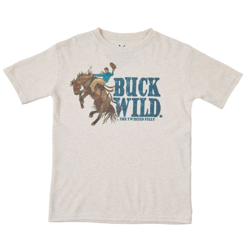 Twisted Filly Boys Buck Wild Oatmeal Short Sleeve Tee