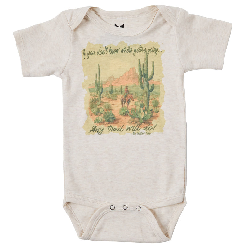 Twisted Filly Girls Oatmeal Dont Know Where You're Going Onesie