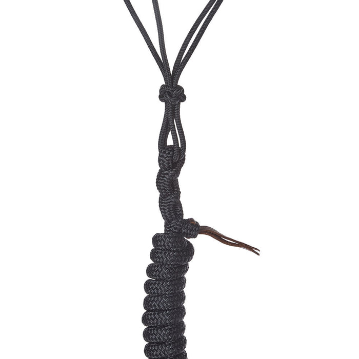 Haychix Timeless Black Halter with Black Lead Rope