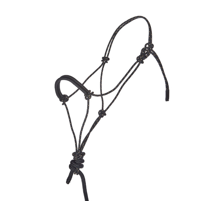 NRS Black Tracer Black Paracord Noseband Rope Halter with Attached 10ft Lead