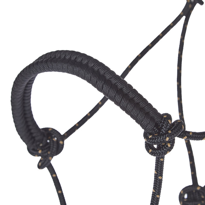 NRS Black Tracer Black Paracord Noseband Rope Halter with Attached 10ft Lead