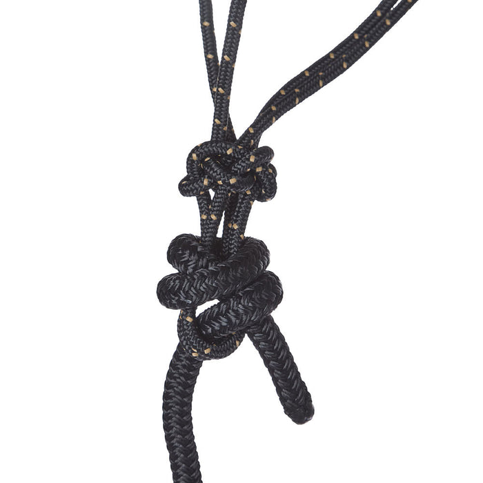 NRS Black Tracer Tan Paracord Noseband Rope Halter with Attached 10ft Lead