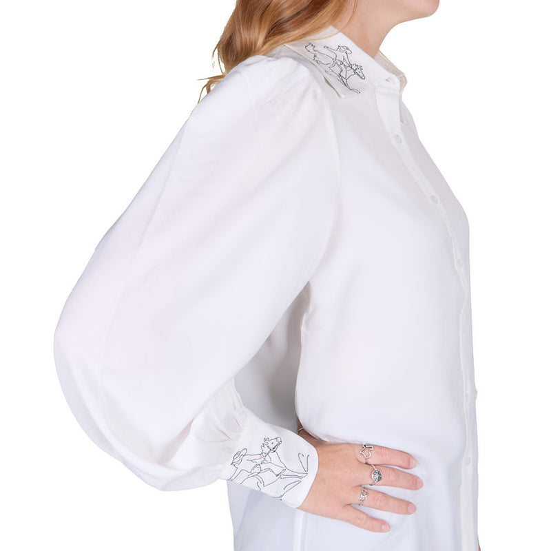 Turquoise Haven Women's Ivory Bucking Horse Top