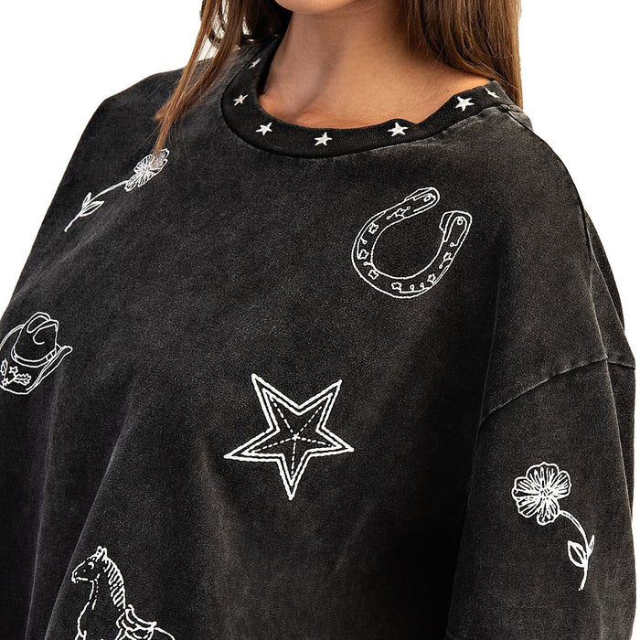 Ee Some Women's Ash Black Top
